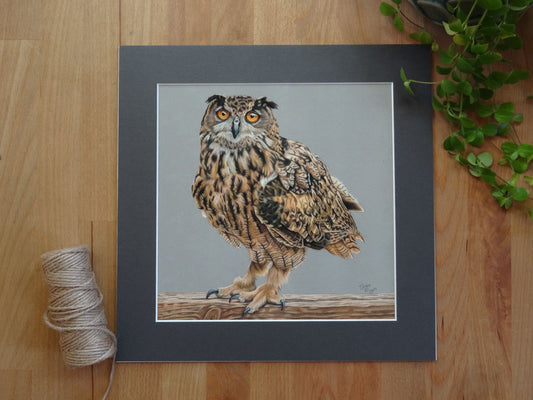 Large "Eurasian Eagle Owl" Giclée Print