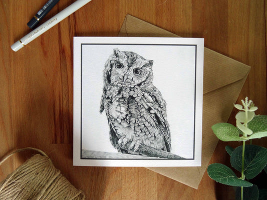 "Ruffled Feathers" Owl Card